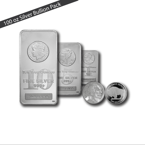 100 oz silver bullion Pack