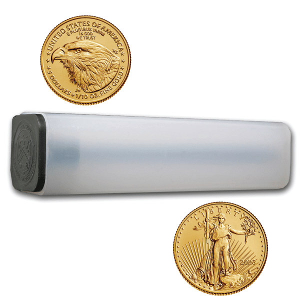 50 Coin Roll of 1/10th oz Gold American Eagle Coins