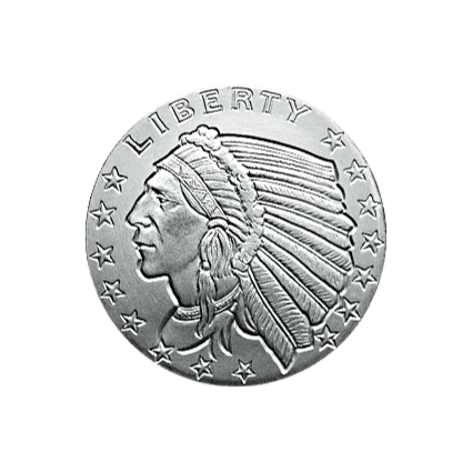 1/10 oz Incuse Indian Silver Round