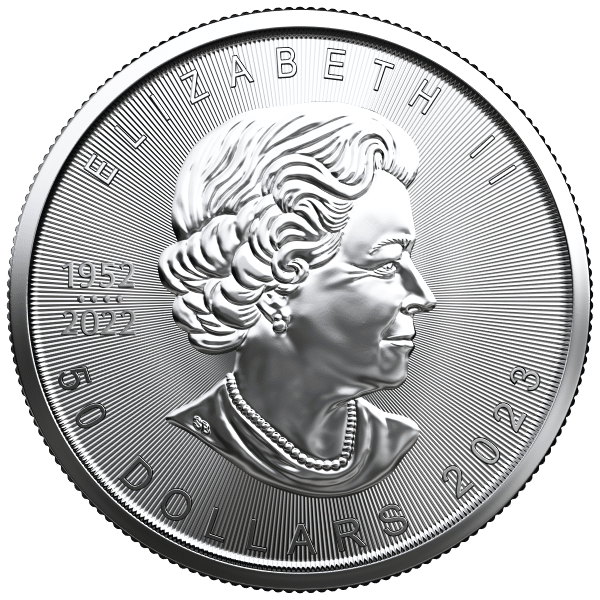 2023 1 oz Canadian Platinum Maple Leaf Obverse