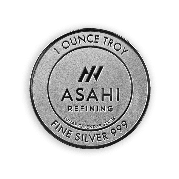 2024 Asahi Lunar Dragon silver round Reverse