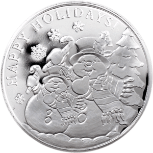 1 oz Christmas Snowman Silver Round
