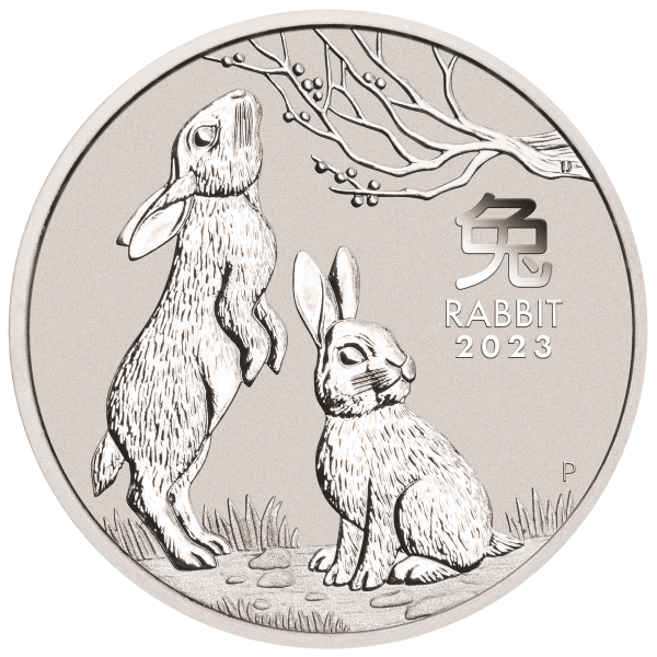 2023 2 oz Silver Year of The Rabbit Perth Mint