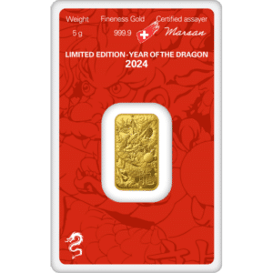 5 Gram Lunar Dragon Gold Bar