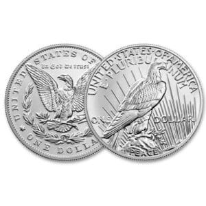 2023 1 Morgan Peace Silver Dollar 2pc Set Box OGP COA 2
