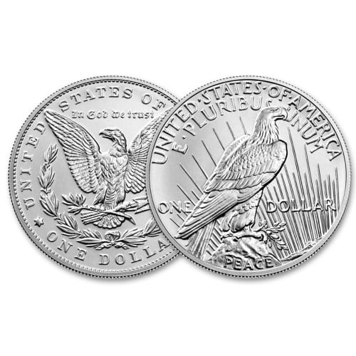 2023 1 Morgan Peace Silver Dollar 2pc Set Box OGP COA 2