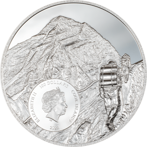 2023 Mt. Everest 1 Kilo Silver Coin Cook Islands Reverse