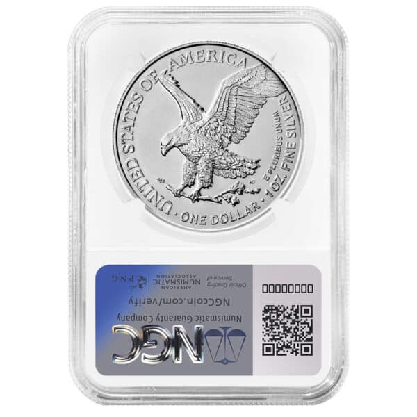 2024 1 American Silver Eagle NGC MS70 FDI Biden Label reverse