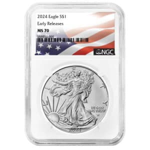 2024 American Silver Eagle NGC MS70 ER Flag Label