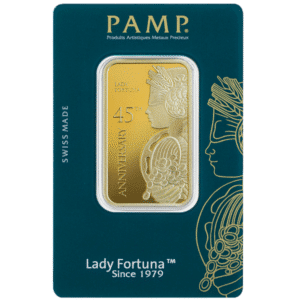 1 oz Pamp Fortuna 45th Anniversary Gold Bar