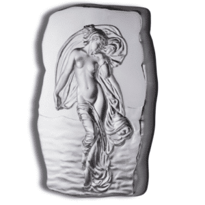 1 Kilo Silver Bar Sculpture Woman with Flowing Gown 3