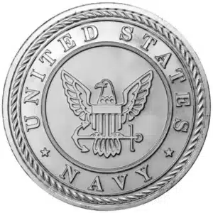 1 oz "Because of The Brave" Navy Silver Round