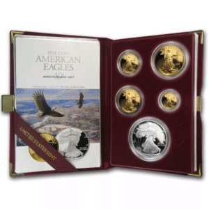 1995-W Proof American Eagle Set 10th Anniversary (All 5 Coins)