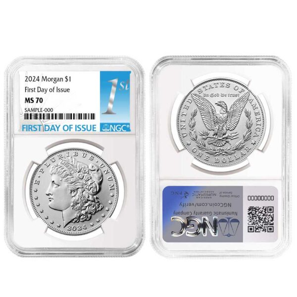 2024 Morgan and Peace Silver Dollar Set NGC MS70 First Label reverse