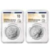 2024 Morgan and Peace Silver Dollar Set NGCX MS10 | First Day Issue