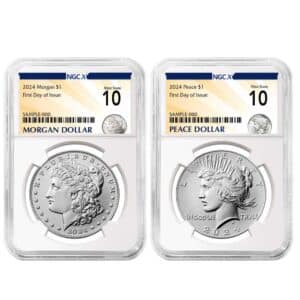 2024 Morgan and Peace Silver Dollar Set NGCX MS10 | First Day Issue