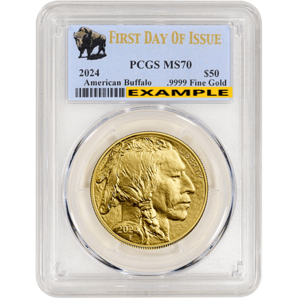 2024 1 oz Gold Buffalo MS70 PCGS Buffalo Label First Day of Issue