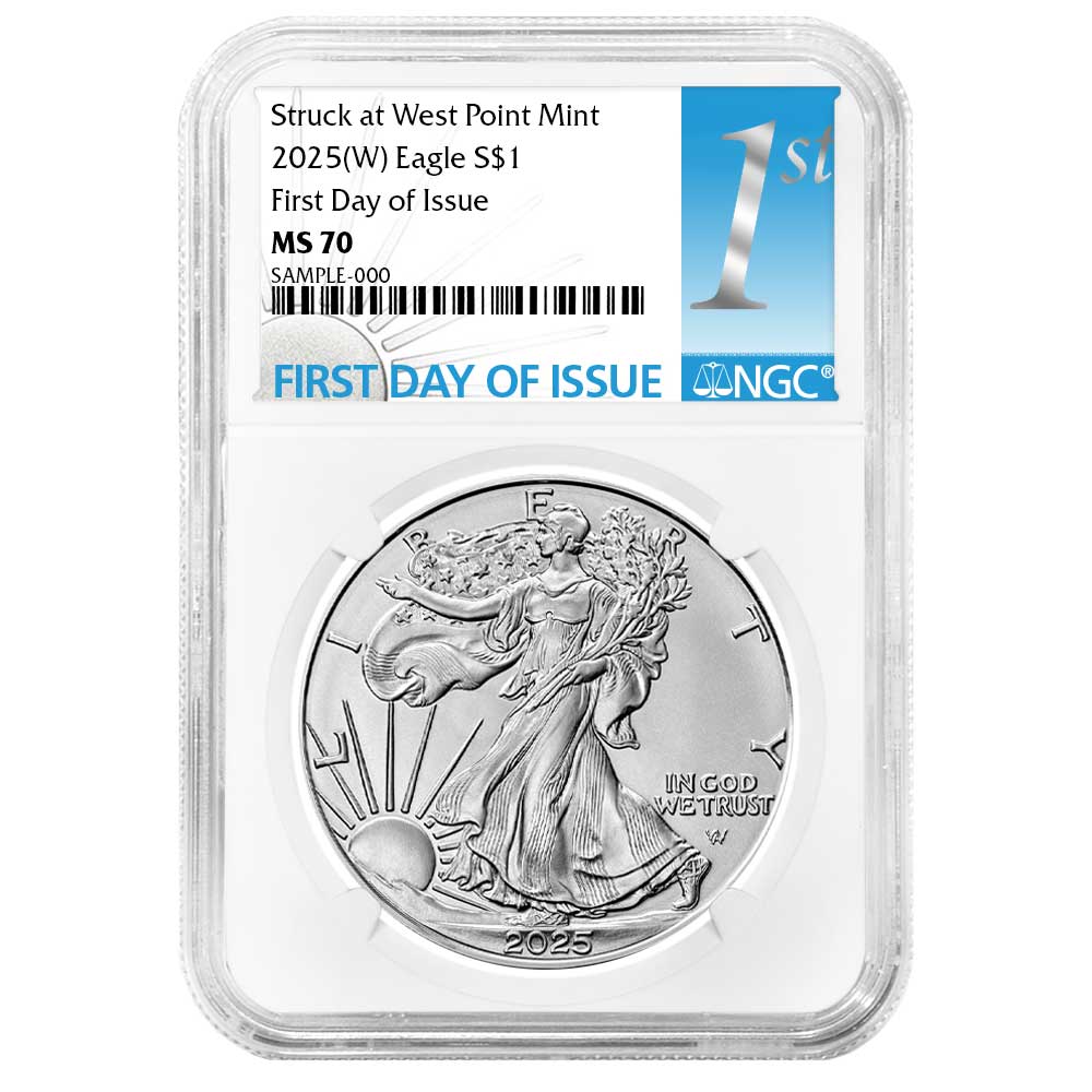 2025 American Silver Eagle NGC MS70 First Day (W) (Estimated Ship Date