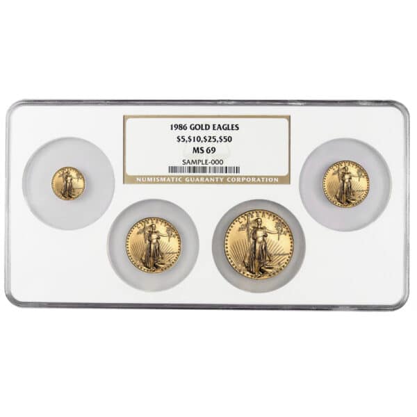 1986 Gold American Eagle Set NGC MS69 4 Coin Set