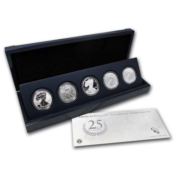 2011 5 Coin American Silver Eagle Set 25th Anniversary set