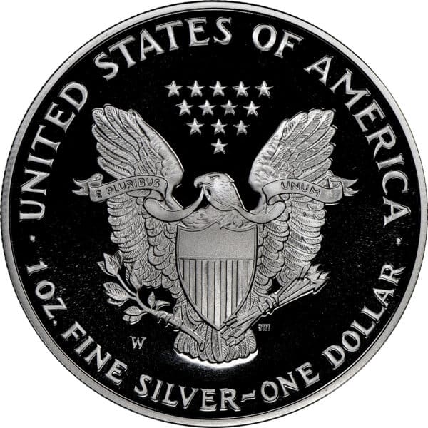 1995 W Proof Silver Eagle Key Date Ungraded reverse