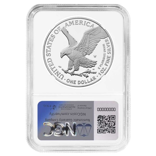 2025 W Proof 1 American Silver Eagle Army Privy NGC PF70UC FDI First Label 250th Anniversary reverse