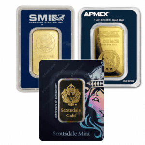 1 oz Gold Bar in a Assay Card Holder