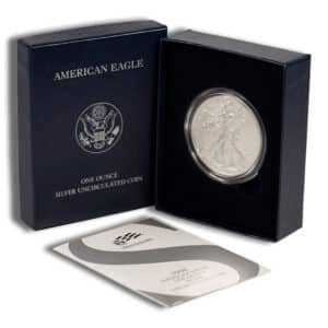 2008-W Reverse of 2007 Burnished Silver Eagle with Box & COA