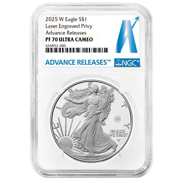2025 W Proof Silver Eagle Laser Privy NGC PF70UC Advanced Release Anna Cabral