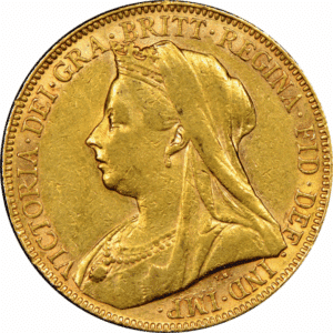 English Gold Sovereign – Queen Victoria Veiled Head