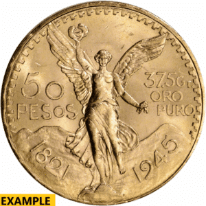 1945 Mexican Gold 50 Peso BU