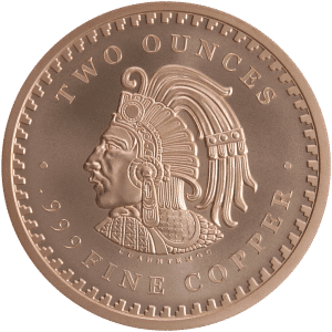 2 oz Copper Round Aztec Calendar