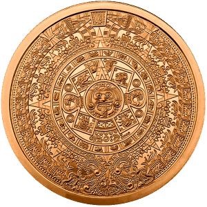 5 oz Copper Round – Aztec Calendar Design (.999 Fine Copper)
