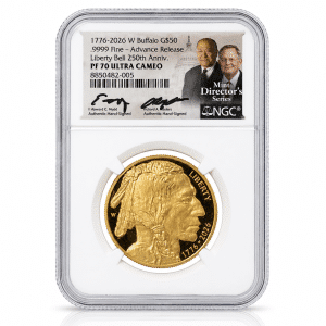2026-W 1 oz Proof Gold Buffalo Dual Date Moy/Ryder PR-70 Advance Release