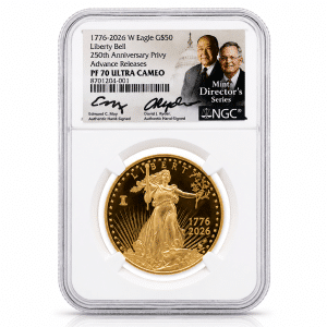 2026-W 1 oz Proof Gold Eagle Dual Date Moy/Ryder PR-70 Advance Release