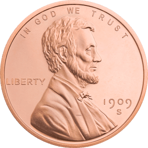1 oz Copper Round Wheat Cent Design