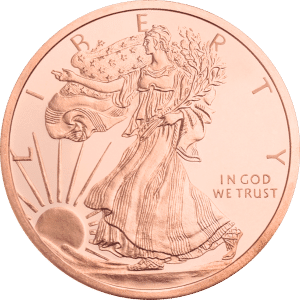 1 oz Copper Round Walking Liberty Design