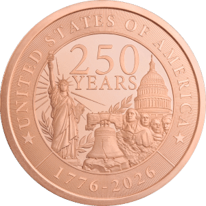 2 oz Copper Round – 250th Anniversary