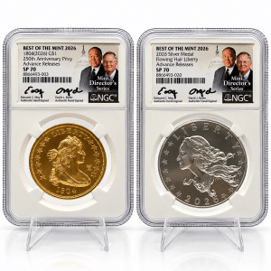 2026 Draped Bust 1804 Dollar Gold and Silver Set Advanced Release SP70 Moy Ryder